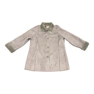 Covington Women Suede Faux Fur Lined Coat Sz 16W